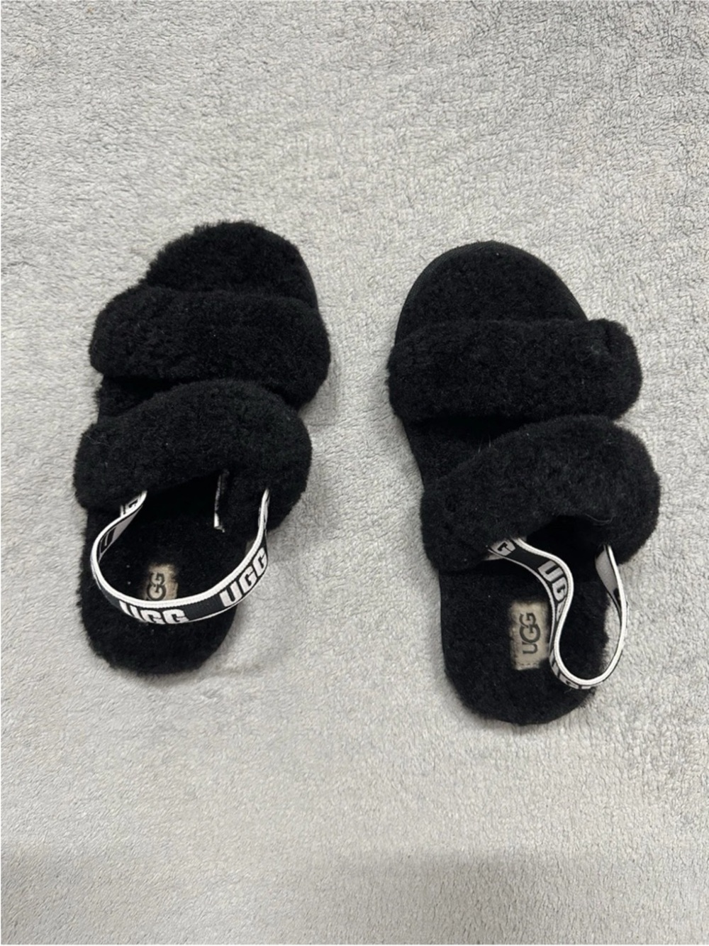 Ugg Oh-Yeah Girls TD 'Black' Slides 1116636T Size 12 - Picture 6 of 7